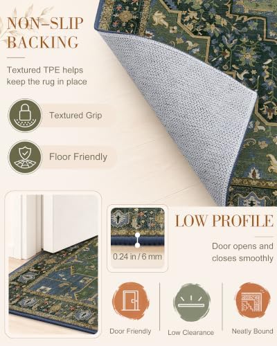 OLANLY 8x10 Washable Area Rug, Soft Non Slip Carpet for Bedroom Living Room - Image 7