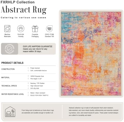 10x12 Area Rug Living Room: Modern Washable Soft Carpet Galaxy Haze - Image 2