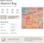 Area Rug Living Room: 5x5 Modern Washable Soft Carpet Galaxy Haze - Image 2