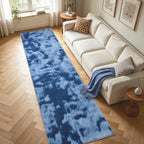 2x10 Tie-dye Dark Teal Runner Rug Washable Non-Slip for Kitchen Hallway - Image 4