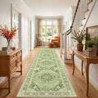 RELEANY Washable Area Rug, Runner 3'x20', Green/Yellow - Image 2