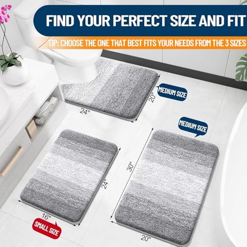 OLANLY Bathroom Runner Rug 40x24, Extra Soft Absorbent Microfiber Bath Rugs - Image 2