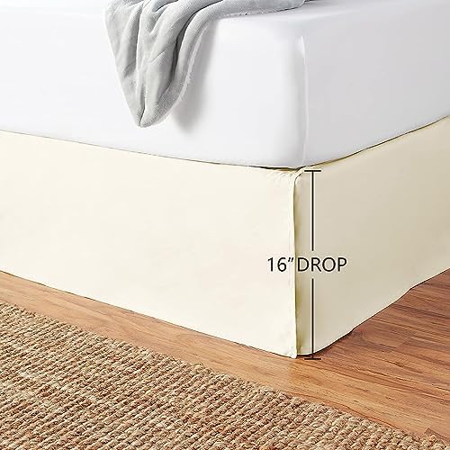 Amazon Basics Lightweight Pleated Bed Skirt, Machine Washable, Wrinkle Resistant, King, Beige - Image 5