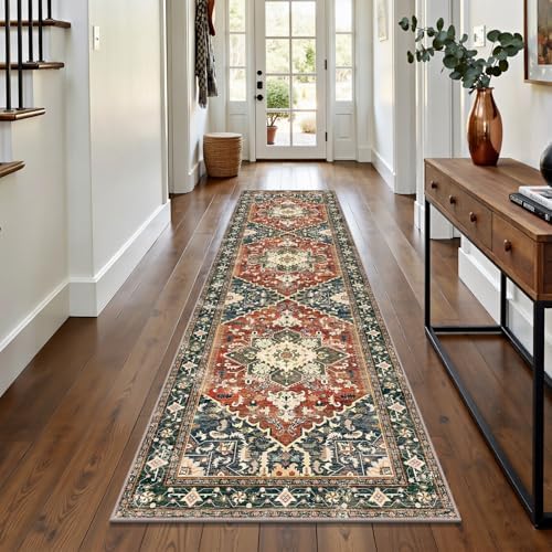 Yamaziot Washable Runner Rug, 2x8 Non-Slip Boho Vintage Hallway Kitchen Rug by Yamaziot