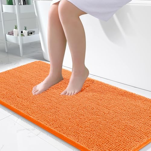 OLANLY Bathroom Runner Rugs 45x27, Extra Soft Absorbent Chenille Bath Rugs by OLANLY
