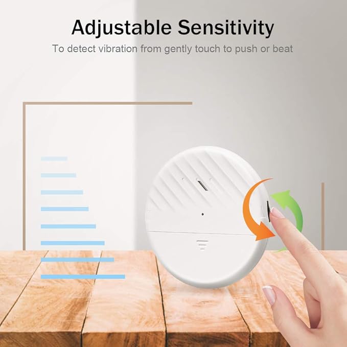 Wsdcam Glass Break Sensor Alarm 125dB Ultra-Slim Wireless Glass Break Detector Window Alarm Vibration Sensor for Home Window and Door Security (8)