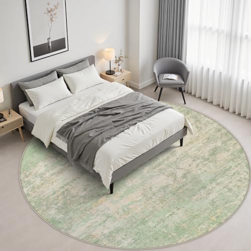 Round Area Rug Living Room: 5 ft Modern Washable Indoor Carpet - Image 4