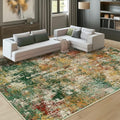 RELEANY Washable 9'x12' Abstract Area Rug for Living Room Green Multi by RELEANY