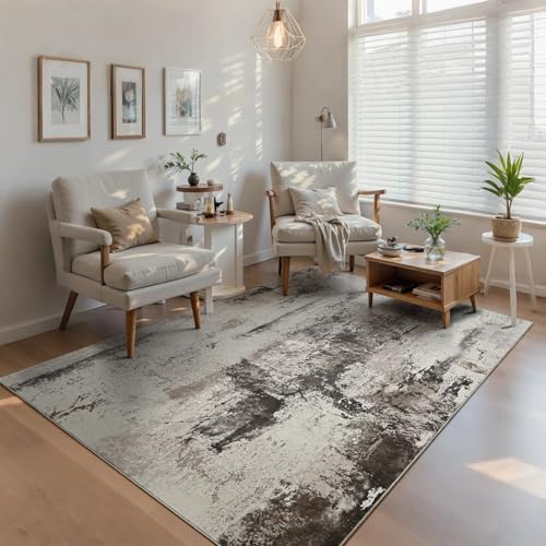 Ompaa Living Room Rug 5x8 Coffee Area Rug Machine Washable Boho Rug Non Slip Abstract Vintage Indoor Large Rugs for Bedroom, Classroom, College Dorm, Farmhouse, Dining Room, Kids Playroom - Image 4