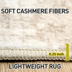 9x12 Area Rugs for Living Room: Washable Abstract Beige Grey Bedroom Carpet - Image 6