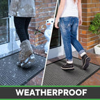 Mibao Front Door Mat Outdoor Entrance, 47" x 24" Heavy Duty Welcome Mat for Outdoor and Indoor, Waterproof Dirt Trapper Doormat, Super Absorbent Indoor Entryway Mat for Patio & Porch - Light Gray - Image 5