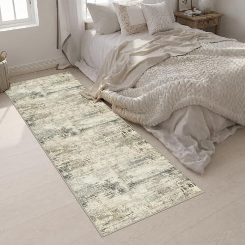 3x10 Washable Runner Rug：Modern Abstract Soft Carpet Ash Brown - Image 5