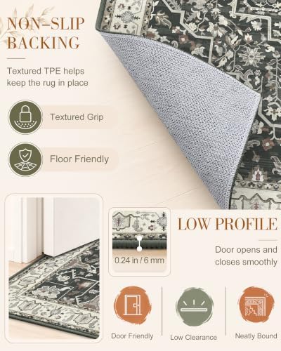 OLANLY 10x12 Washable Area Rug, Soft Non Slip Carpet for Living Room - Image 7