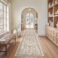 Madane Washable Runner Rugs 2x12 Long for Hallway Kitchen Soft, Brown/Gold by Madane