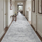 3x14 Runner Rug Non Slip,Washable Hallway Runner Rug,Grey - Image 5