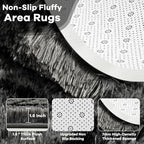 6x9 Large Dark Grey Fluffy Soft Area Rug Non-Slip for Living Room Bedroom - Image 6