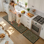 Collive Kitchen Rugs Sets of 2, Padded Kitchen Floor Mats-20"x71"+20"x32" - Image 3
