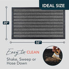 ubdyo Extra Durable Door Mat Outside Entrance (32" x 20", Bright Grey) - Image 2