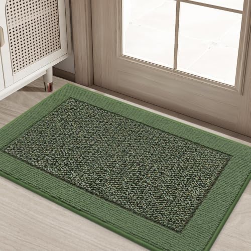 BEQHAUSE Indoor Door Mat 20" x 32", Dirt Trapper Door Mats, Green by BEQHAUSE