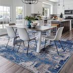 RELEANY Washable Square 10' x10' Area Rug for Living Room Blue Gray - Image 7