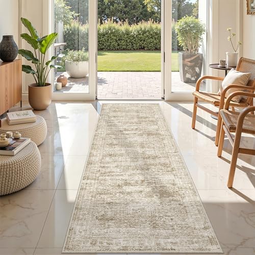 2x7 Runner Rug Non Slip,Washable Hallway Runner Rug,Brown - Image 5