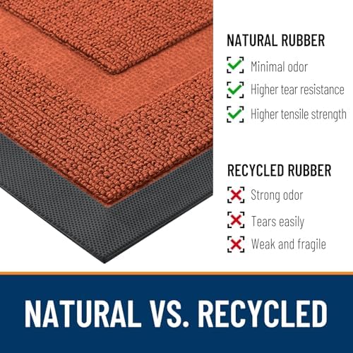 OLANLY Half Circle Front Door Mat Outside 71x23 All-Season Rubber Doormat - Image 3
