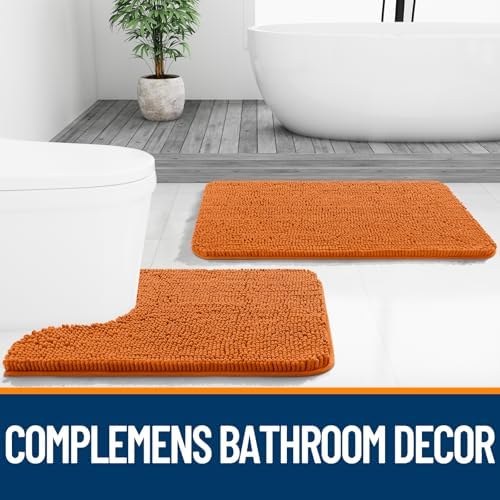 OLANLY Bathroom Runner Rugs 44x24, Extra Soft Absorbent Chenille Bath Rugs, Rubber Backing Quick Dry, Machine Washable Long Bath Mats for Bathroom Floor, Tub and Shower, Home Decor Accessories, Clay - Image 7