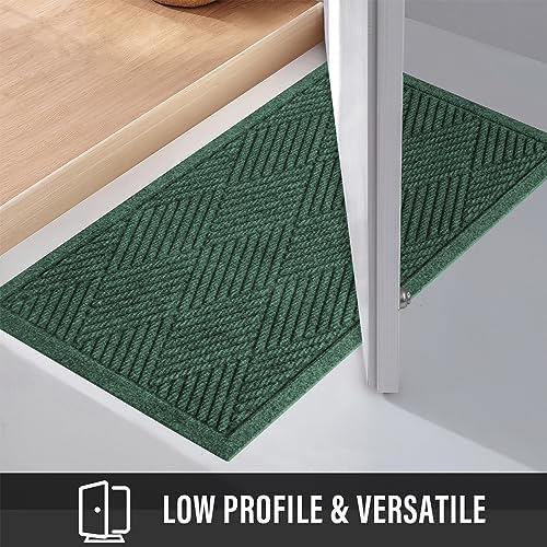 HIYARD Sturdy Front Door Mat, Absorbent Muddy Dirt Resist Welcome Door Mats Outdoor Indoor, Stain and Fade Resistant, Non-Slip Rubber Backing Low Profile Doormat for Entryway, 30×17, Green - Image 6