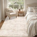 5x7 Area Rugs Living Room: Washable Rug for Bedroom Beige Brown - Image 4