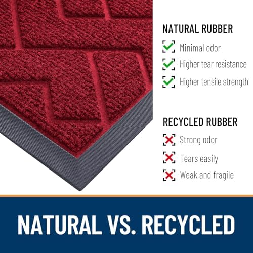 OLANLY Front Door Mat Outside 47x23, All-Season Absorbent Rubber Doormat - Image 5