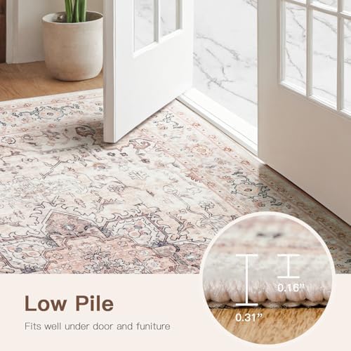 Lofus 3x5 Pink Area Rugs for Bedroom Living Room, Vintage Boho Carpet - Image 5