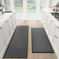 SUMLANS Kitchen Mats Set of 2 PCS for Floor, Washable Non Slip Rugs, Black by SUMLANS