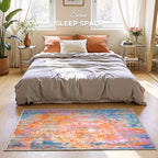 Entrance Rugs Indoor 2x4 Rainbow Entry Rug Washable Abstract Black Small Area Rug Non-Slip Low Pile Throw Rugs for Entryway, Kitchen Floor, Front Door Indoor Door Mat, Bathroom, Bedroom Bedside - Image 3