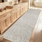 Washable 2x6 ft Textured Printing Runner Rug White Low‑Pile - Image 3