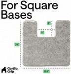 GORILLA GRIP Chenille Bath Rug Mat for Square Toilet Base, 24x19 Light Gray - Image 2