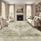 Amada Vintage Washable Area Rug,9'x12',Light Walnut by AMADAHOMEFURNISHING