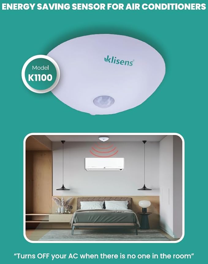 Klisens Energy Saving Motion Sensor-Automatically Turn Off Air Conditioner.Reduce Your Energy Expenditure,Your Energy Bills.Control Devices and Save on Your Electricity Bills.