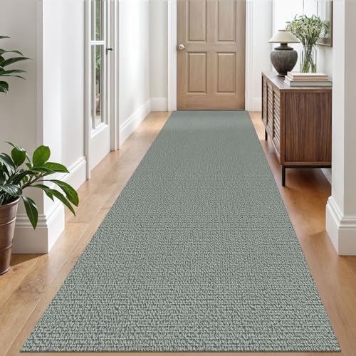 EARTHALL Washable Runner Rug, Non Slip Hallway Runner, 3x10 Ft, Green/Grey by Unknown
