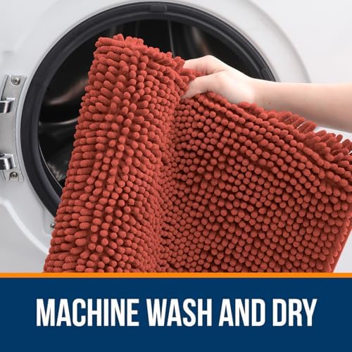 OLANLY Toilet Rugs U-Shaped 24x24, Soft Absorbent Chenille Contour Rugs - Image 5