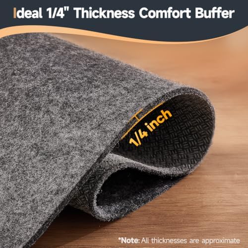 Veken Non Slip Cushioned Rug Pad Gripper, 2 x 4 Ft, 1/8 inch Thick Felt Carpet Liner Protector Mat for Area Rugs and Hardwood Floors, Keep Rugs Safe and in Place, Grey - Image 4