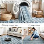 Chicrug 2x6 Blue Washable Runner Rug for Hallway Kitchen Entryway Non Slip - Image 6