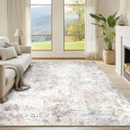 Beige Grey Washable Rugs 6x9 Area Rugs for Living Room,Bedroom,Dining Room by Srugn