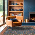 Washable 4x6 Small Rug for Living Room, Area Rug for Kitchen, Bedside, Large Entryway Indoor - Stain Resistant Non Skid Non Slip with Rubber Backing, Boho Aethestic Décor (4x6 Navy Blue) by HazoHaus