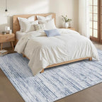 Area Rug 6x9 Living Room Rugs: Washable Modern Rug Non-Slip Soft Rugs Stain Resistant Printed Rug Indoor Carpet for Bedroom Kitchen Dining Room Nursery Home(Dark Blue, 6'x9') - Image 2