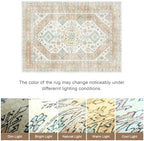 Lofus Living Room Rugs 5x7, Boho Orange and Beige Washable Carpet - Image 6