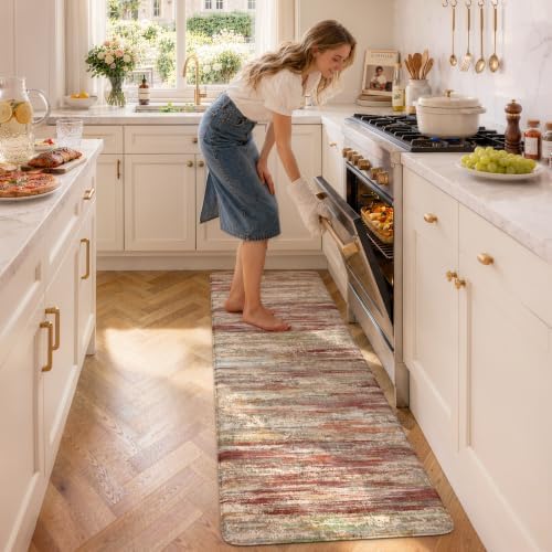 KIMODE Kitchen Mats Cushioned Anti Fatigue, Neutural Kitchen Rugs Sets of 2 by StayinComfortCookwithJoy