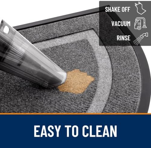 OLANLY Half Circle Front Door Mat Outside 29.5x17 All-Season Rubber Doormat - Image 7