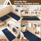 COSY HOMEER 48x20Inch/30X20Inch Kitchen Rugs Sets of 2,Navy Blue - Image 5