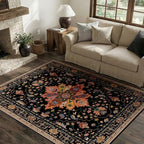 RELEANY Washable Area Rug, 4'x6', Black/Colorful - Image 2