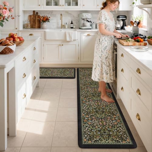 Collive Kitchen Rugs Sets of 2 Padded Kitchen Mats for Floor 20 x71+20"x32" - Image 3